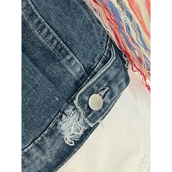 Denim crochet sleeve Jean jacket S M L - Picture 3 of 9